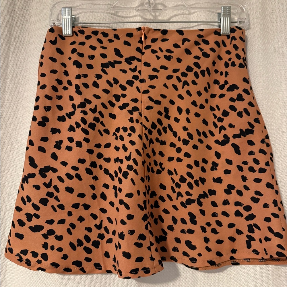 Leopard Print Rust Mini Skirt - Picture 2 of 2
